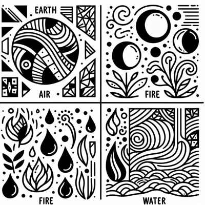 Capture The Essence Of The Elements With Abstract... Coloring Page