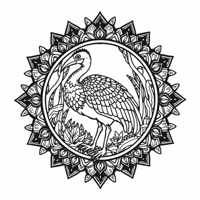 A Dodo Bird In Ancient Forest Coloring Page