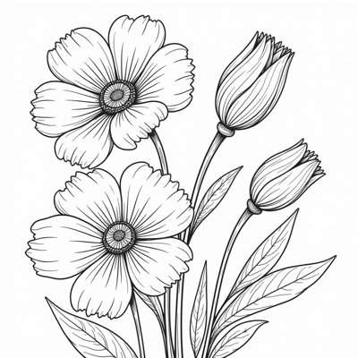 Flowers Coloring Page