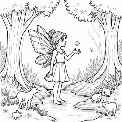 Beautiful Fairy With Big Eyes Coloring Page