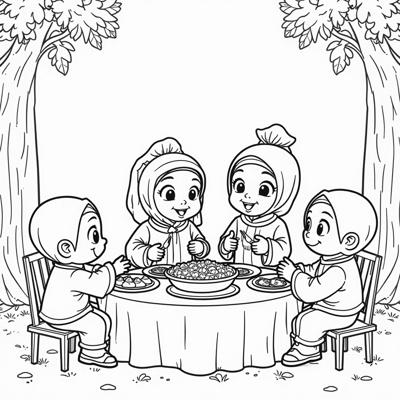 A Cute Cartoon Character Breaking Fast With... Coloring Page