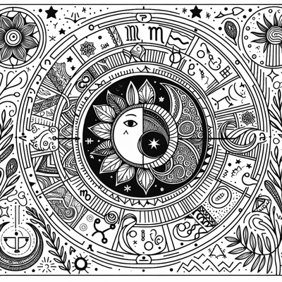 Astrological Birth Chart Libra Sun With Taurus... Coloring Page