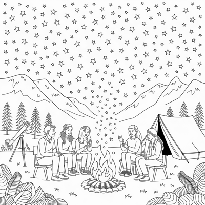 Stars Coloring Page