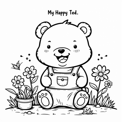 The Words My Happy Ted On The Principal Of Page A... Coloring Page