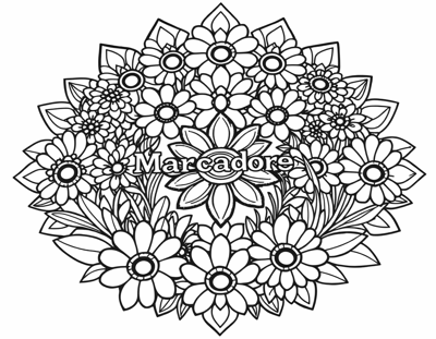 A Garden With Flowers In The Center Named... Coloring Page
