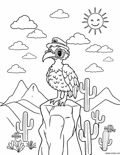 Cute Vulture Coloring Page