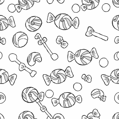 Repeating Candy Pattern Coloring Page