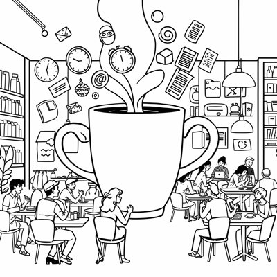 Cartoonstyle Illustration Of A Person Sitting At... Coloring Page