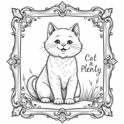 Design Me A Fluffy Cat Sitting With A Funny Look... Coloring Page