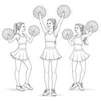 Cheerleading Squad Initiated Their Routine Coloring Page