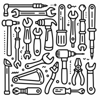 Construction Tools With Full Page Coloring Page