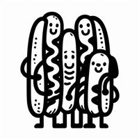 Family With Hot Dog Coloring Page