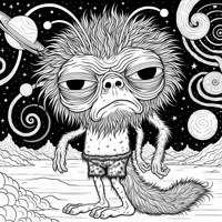 Grinch With Outer Space Coloring Page