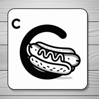 Hot Dog With Letter C Coloring Page