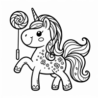 Lollipop With Unicorn Coloring Page