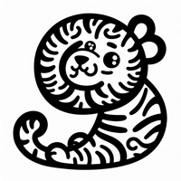 Number 9 With Tiger Coloring Page