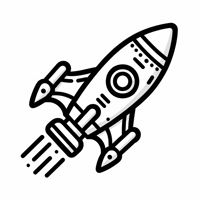 Outer Space With Rocketship Coloring Page