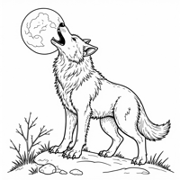 Werewolf Howled Under The Moon Coloring Page