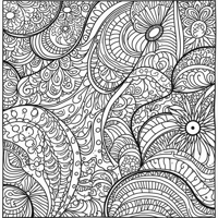 Zentangle Patterns Danced Across Paper Coloring Page