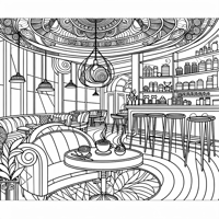 A Coffee Table In A Shop Coloring Page