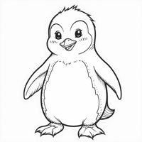 A Creative Penguin Coloring Page