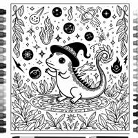 A Magic Axolotl Coloring Page