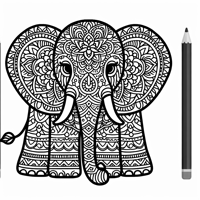A Mandala Elephant Coloring Page