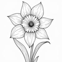 An Elegant Daffodil Coloring Page