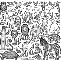 Animals That Can Be Found In The Zoo Coloring Page