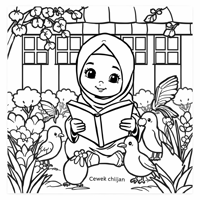 Hijabwearing Girl Coloring Page