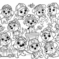 Create All Paw Patrol Characters Coloring Page
