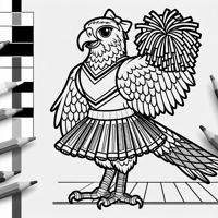 Falcon Wearing A Cheerleader Uniform Coloring Page
