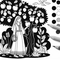 Eve With The Forbidden Fruit Coloring Page