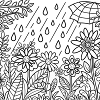 April Showers Bring May Flowers Coloring Page