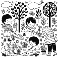 Earth Day Celebration Coloring Page