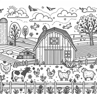 Farm Life Coloring Page