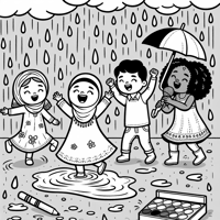 Singing In The Rain Coloring Page