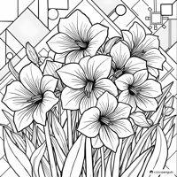 Amaryllis Blooms For Coloring Coloring Page