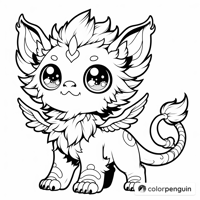 Charming Chibi Manticore Coloring Page