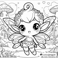 Charming Fairy In A Magical Garden Coloring Page