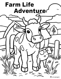 Farm Life Adventure Coloring Page