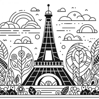 Eiffel Tower Coloring Page