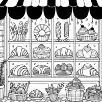 French Bakery Coloring Sheet Coloring Page
