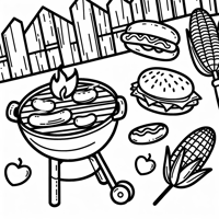 BBQ Cookout Coloring Page