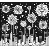 Fireworks Fun Coloring Page