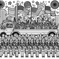 Independence Day Parade Coloring Page