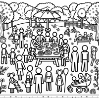 Patriotic Picnic Coloring Page