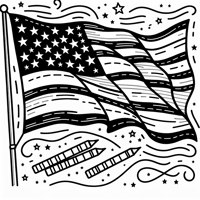 Stars And Stripes Banner Coloring Page