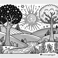 Healing Inner Child Landscape Coloring Page