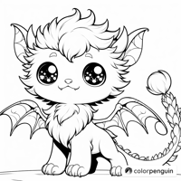 Charming Chibi Manticore Coloring Page